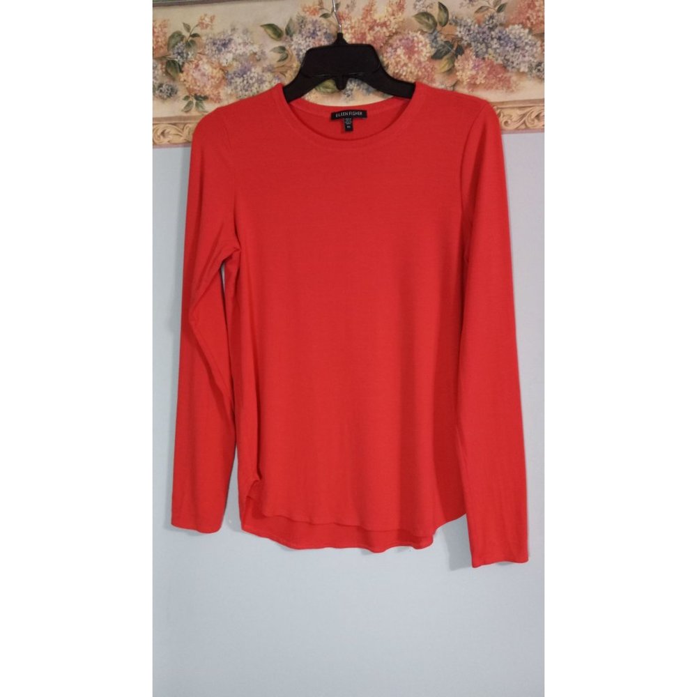 Eileen Fisher XS Long Sleeve Casual Minimalist Lagenlook Modern Business Top